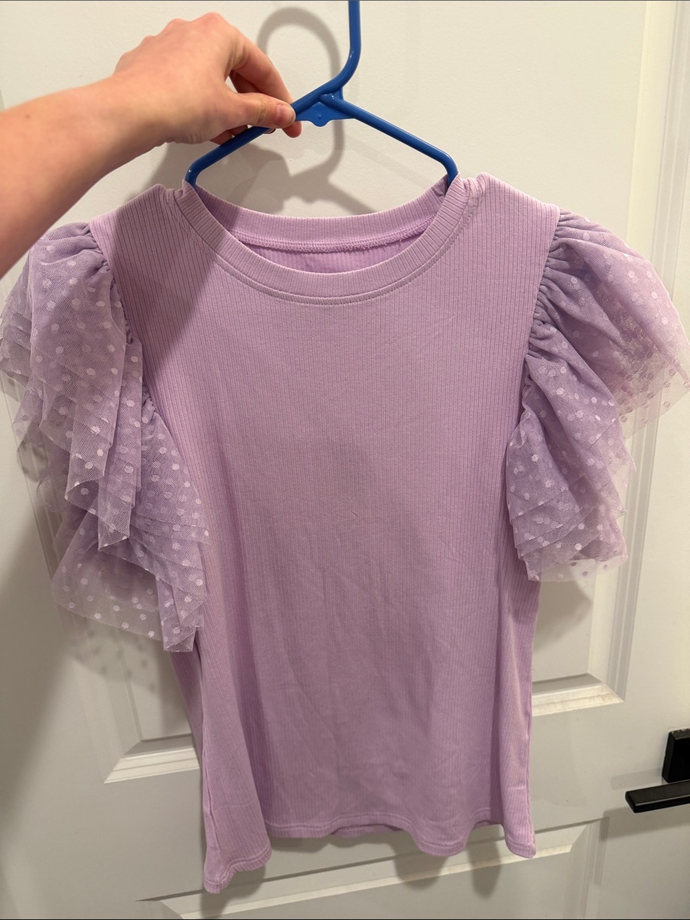 Lavender flutter sleeves top